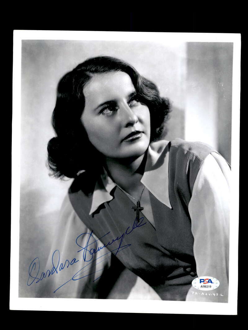 Barbara Stanwyck PSA DNA Coa Signed 8x10 Photo Poster painting Autographed