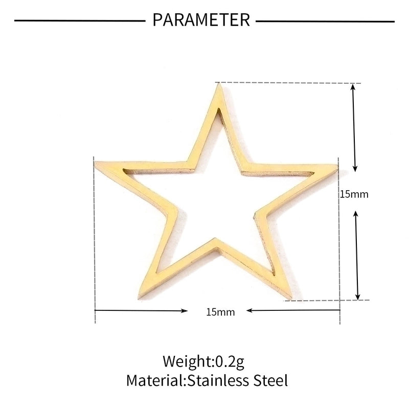 20 PCS/Package 28.5*30mm 6*11mm 7 * 12mm 201 Stainless Steel 18K Gold Plated Star Heart Shape Smile Face Polished Pendant