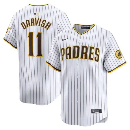 Men's San Diego Padres #11 Yu Darvish  White Home Limited Player Jersey