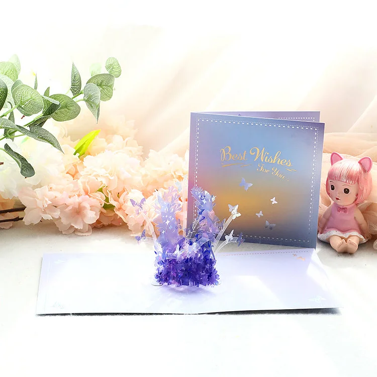 (Pre-sale)Crystal Flower Butterfly 3D Greeting Card