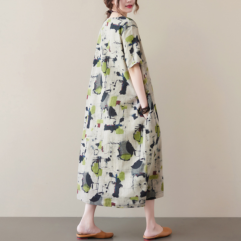 Print Floral Women Casual Autumn Midi Dress