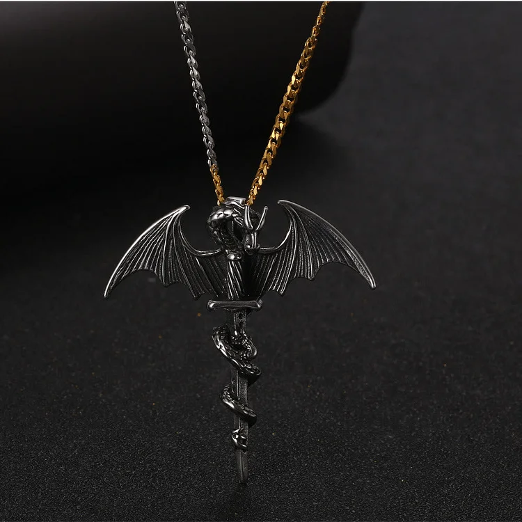 Coutureaura Pterosaur Sword Flying Dragon Necklace