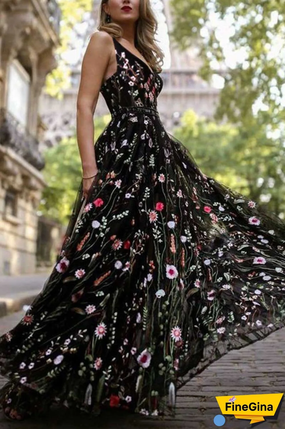 Deep V Neck Sexy Maxi Dress
