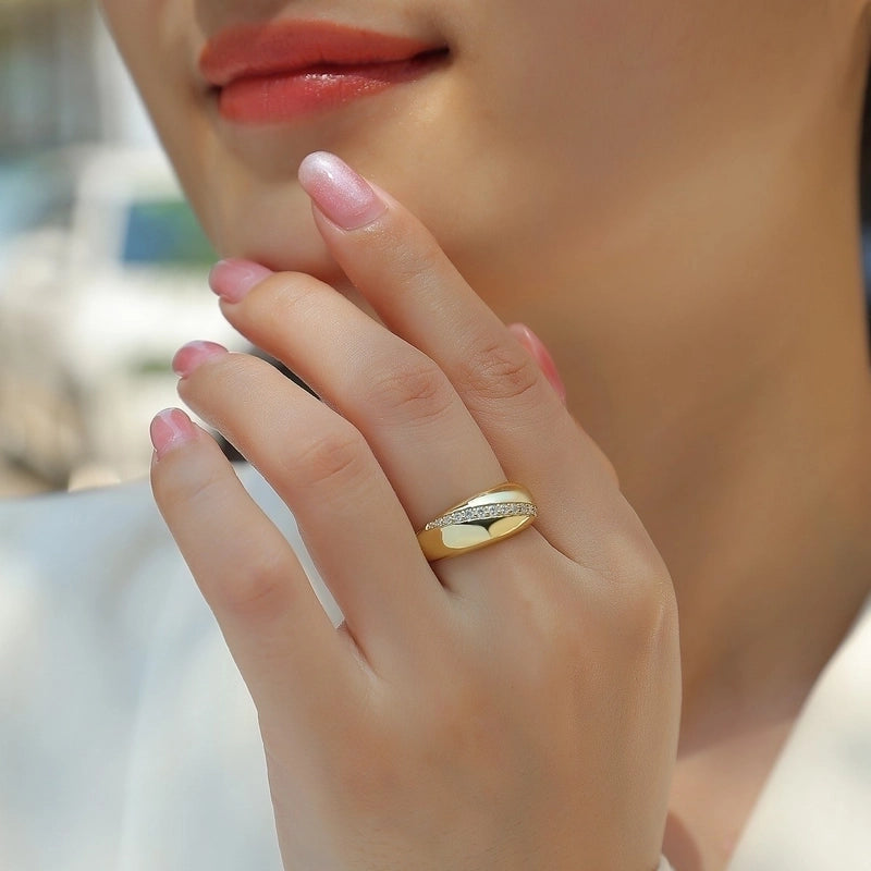 925 Sterling Silver Moissanite Geometric Rings GRA Certificate