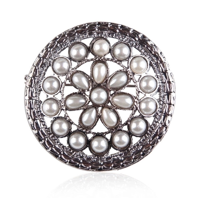 Elegant Pin Star Flower Snowflake Imitation Pearl Alloy Rhinestone Women’S Brooches