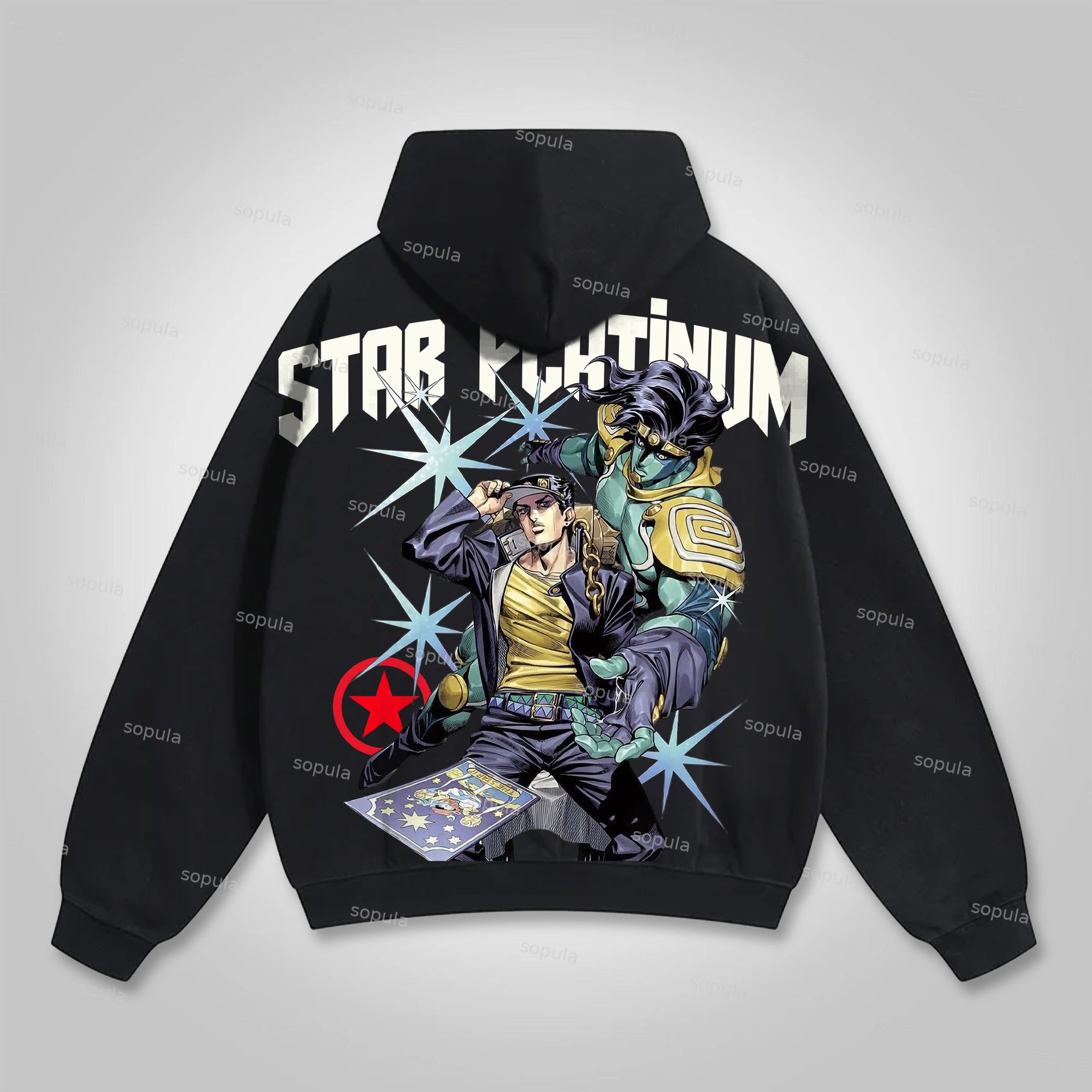 Sopula JoJo Platinum Star Graphic Pocket Hoodie