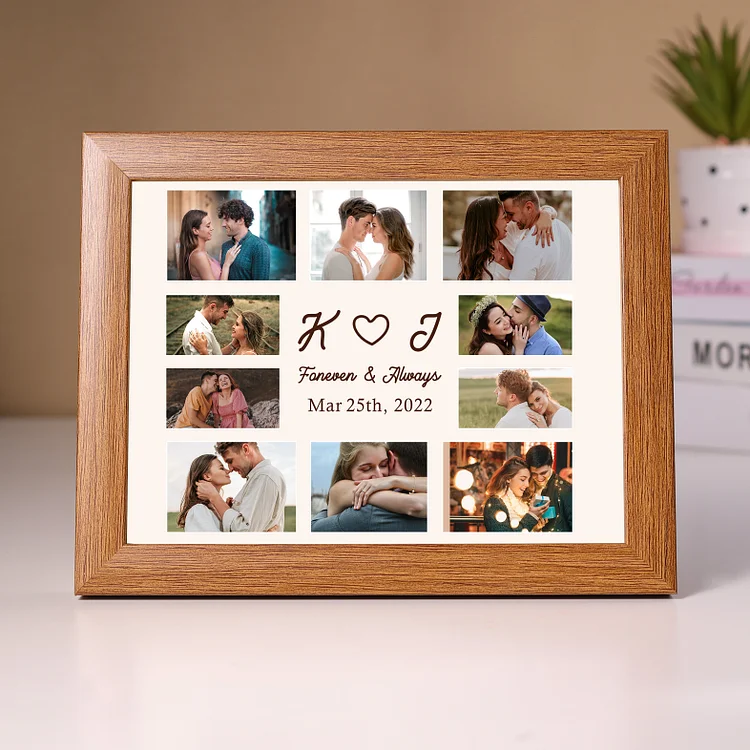 Photo-Personalized Couple Frame Custom Names And Date Anniversary Gift For Couple