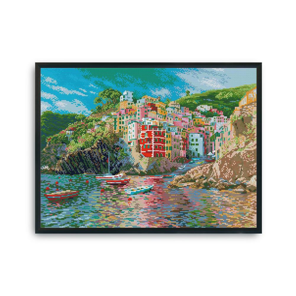 

Seaside town - 14CT Stamped Cross Stitch - 48*37cm, 501 Original