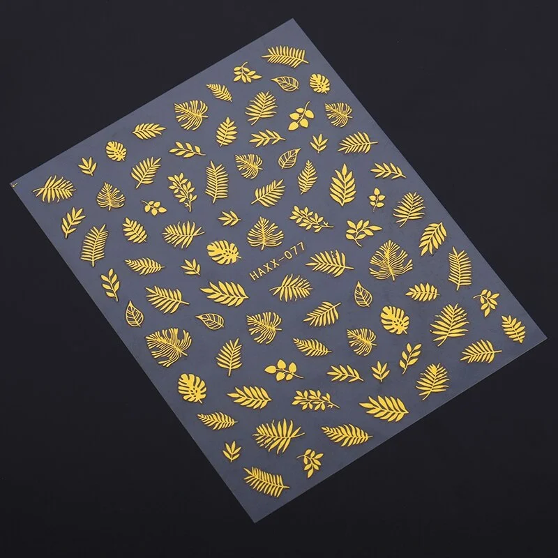 1PC Gold Black White Linear Nail Sticker Mix Pattern Transfer Various 3D Adhesive Decals Nail Decoration DIY Design