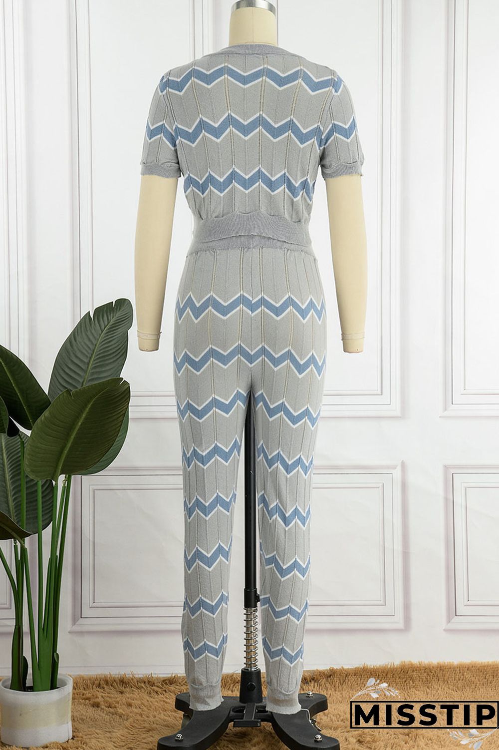 Pink Casual Patchwork O Neck Short Sleeve Two Pieces