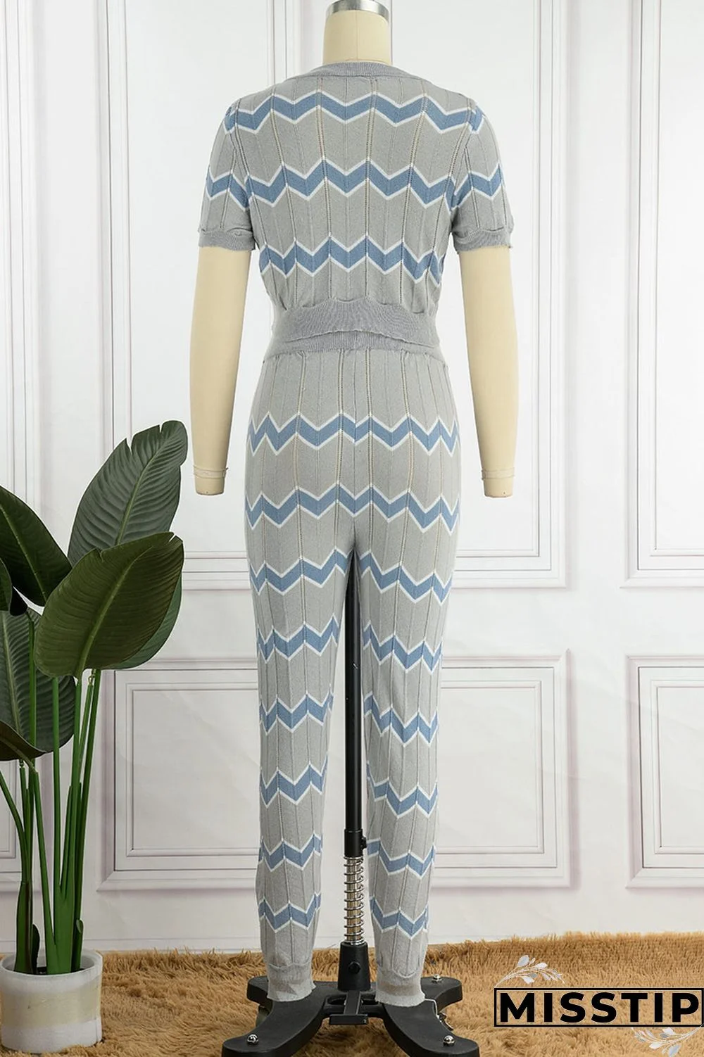 Pink Casual Patchwork O Neck Short Sleeve Two Pieces