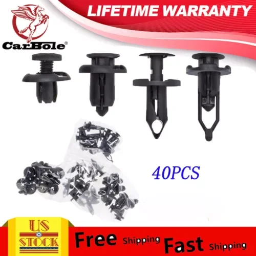 Dronehint Set Of 40 Car Push Retainer Pin Body Bumper Rivet Trim Moulding Clips Parts Kits (For: Mini) Parts