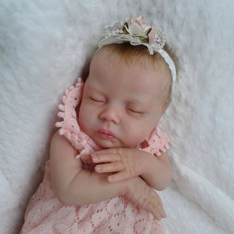  [Heartbeat💖 & Sound🔊] 17" Super Lovely Named Dalama Sleeping Newborn Reborn Baby Doll Girl - Reborndollsshop®-Reborndollsshop®