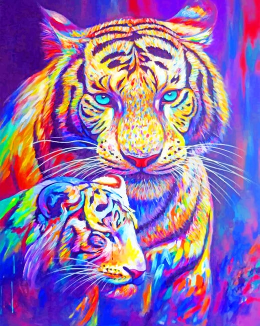 

Colorful Siberian Tigers – Paint By Numbers - 40*50CM, 501 Original