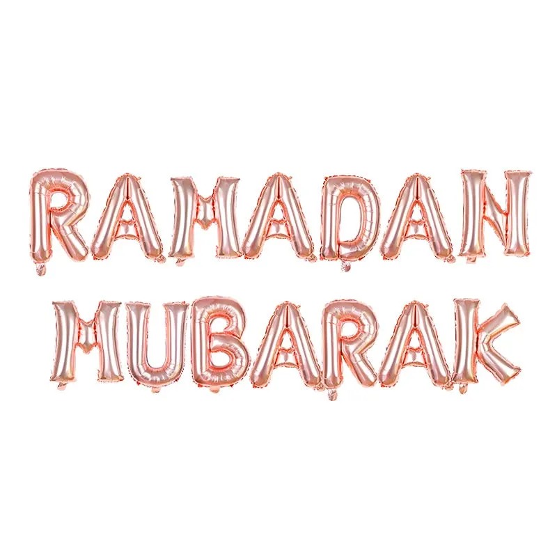 1Set Eid Mubarak Letter Foil Balloons Ramadan Kareem Decorations Banner Star Moon Helium Globos Muslim Islamic Party Supplies