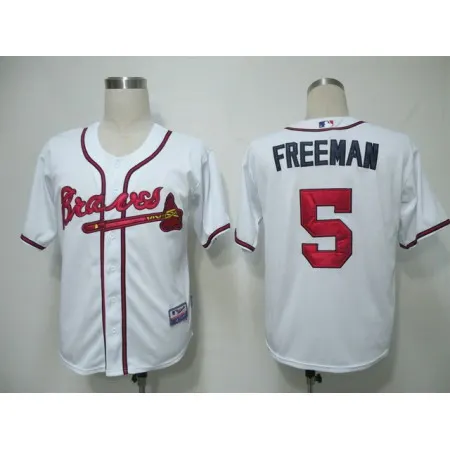 Men's  Atlanta Braves  #5 Freddie Freeman White Cool Base Stitched MLB Jersey
