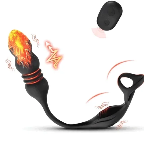 Wolfgang - 9 Thrusting and 9 Vibrating Modes Wearable Prostate Massager, Enhanced by Dual Cock Rings