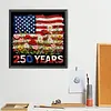 Diamond Painting -DIY Round Drill American Flag(40x40cm-Box)