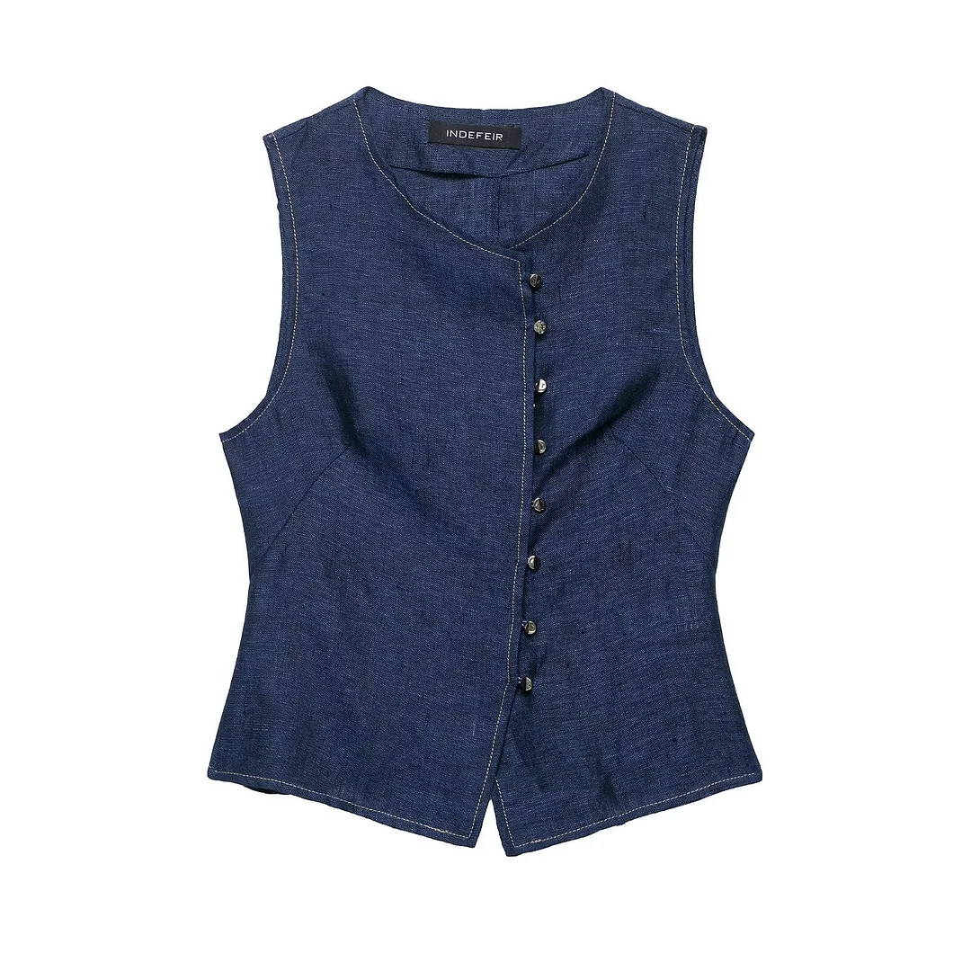 Nigikala Nigikala Women's Temperament Commuting Suit Double Sleeveless Vest + Wide Leg Pants 3191052 3191051