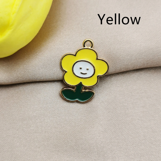 Bulk 10/30 pcs SunFlower Daisy Charms,Cute Plant Sun Flower Charm Pendant DIY decoration Earrings Necklace Key chain DIY