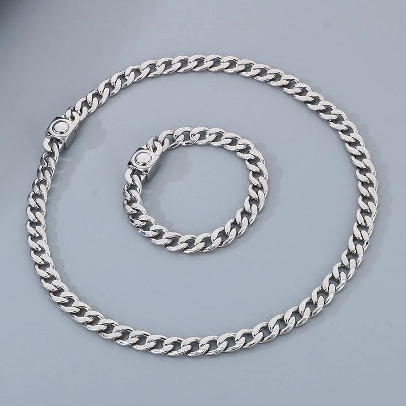 Stainless Steel NK Chain Bracelet Fashion Personality Titanium Steel Figaro Chain Necklace
