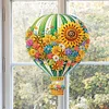 (US Local)Flower Hot Air Balloon Diamond Art Pendant 5D DIY Diamond Painting Dots Pendant
