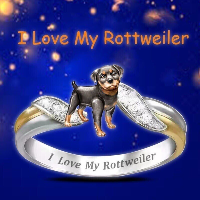 Crystal Dog Memorial Ring For Dog Lover