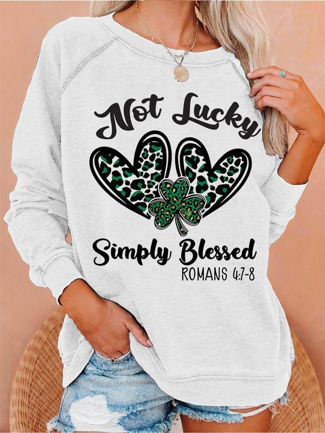 Simply Blessed Print Crew Neck Sweatshirt socialshop