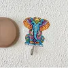 6pcs/set DIY Special-shaped Diamond Painting Wall-mounted Key Hook Kit (Elephant)