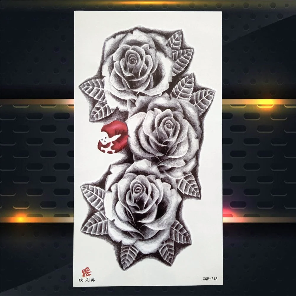 Tribal Dreamcatcher Fake Temporary Tattoo For Women Men Wolf Henna Feather Tattoos Sticker Watercolor Compass Waterproof Tatoos