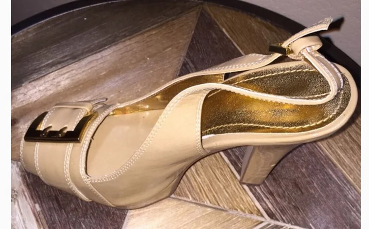 Custom Made Nude Patent Leather Slingback Heels |FSJ Shoes