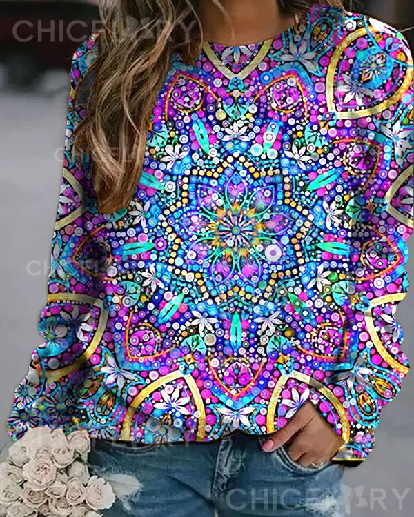 Mandala Vintage Long Sleeve Top