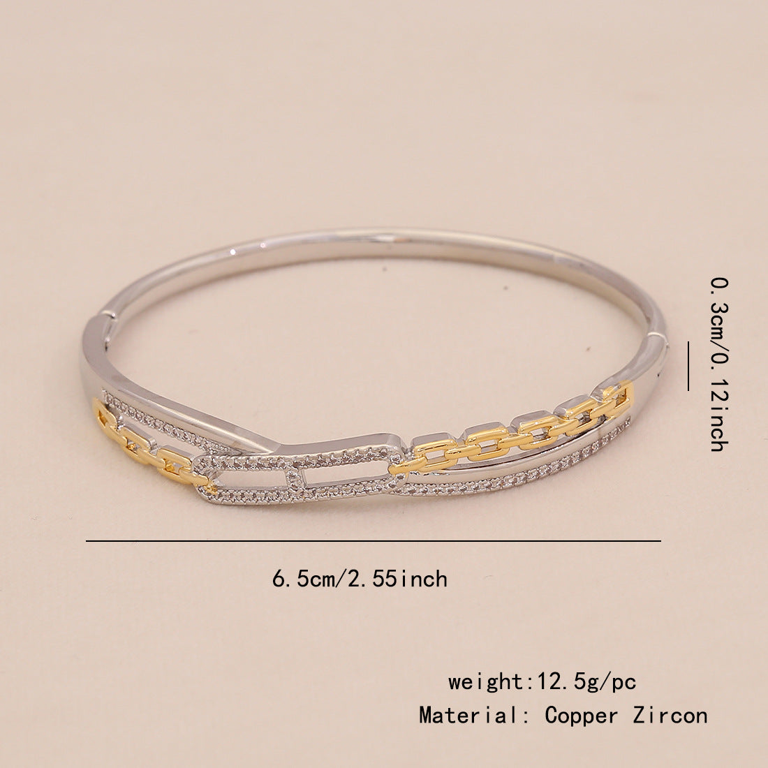 Gold Heart Bracelet Snake-Shaped Leopard Head Copper Micro-Inlaid Bracelet Exclusive For B636