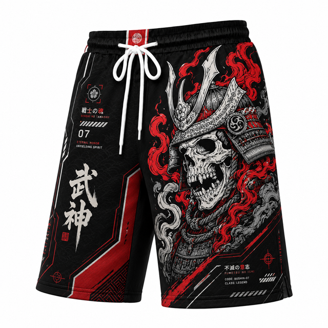 Techwear Skull Warrior Athletic Shorts