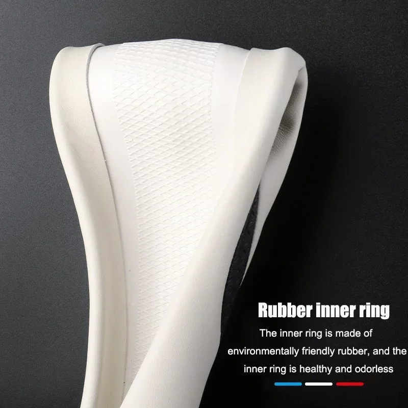 Car leather hollow anti-hand sweat steering wheel cover