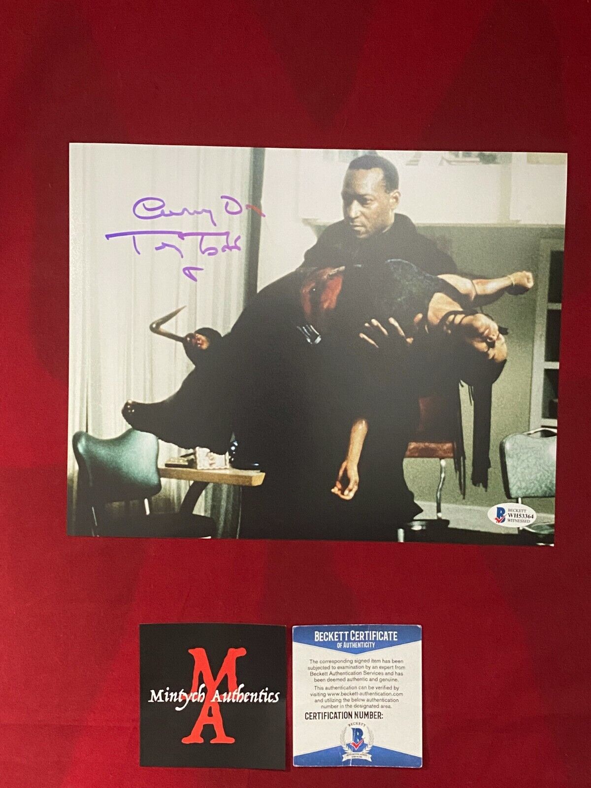 TONY TODD AUTOGRAPHED SIGNED 8x10 Photo Poster painting! CANDYMAN! BECKETT COA! HORROR!