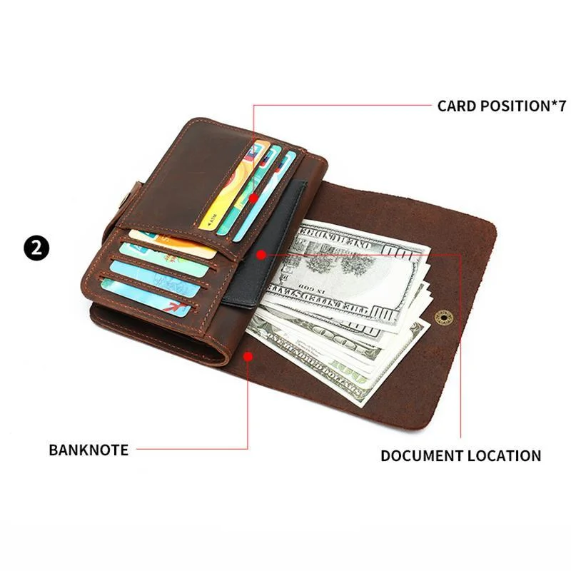 Durable Comfy Leather Casual Cash Cards Holder Wallets