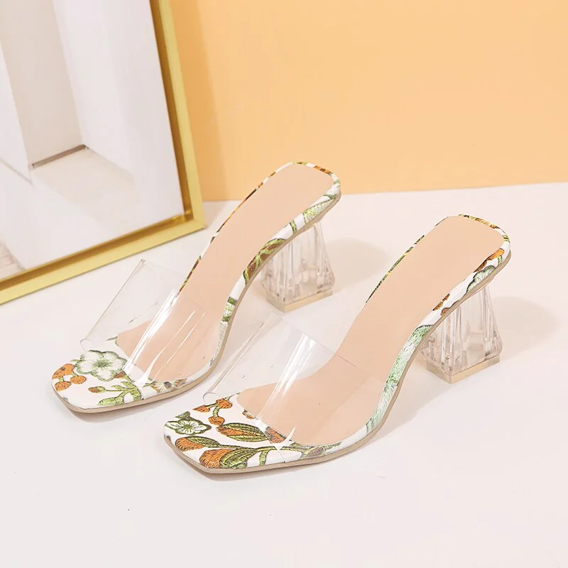 High Quality New Women Sandals PVC Crystal Heel Transparent Women Sexy Clear High Heels Summer Sandals Pumps Shoe Size 35~43 322