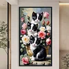 Diamond Painting - Full Round Drill - Cat and Flowers(Canvas|40*70cm)