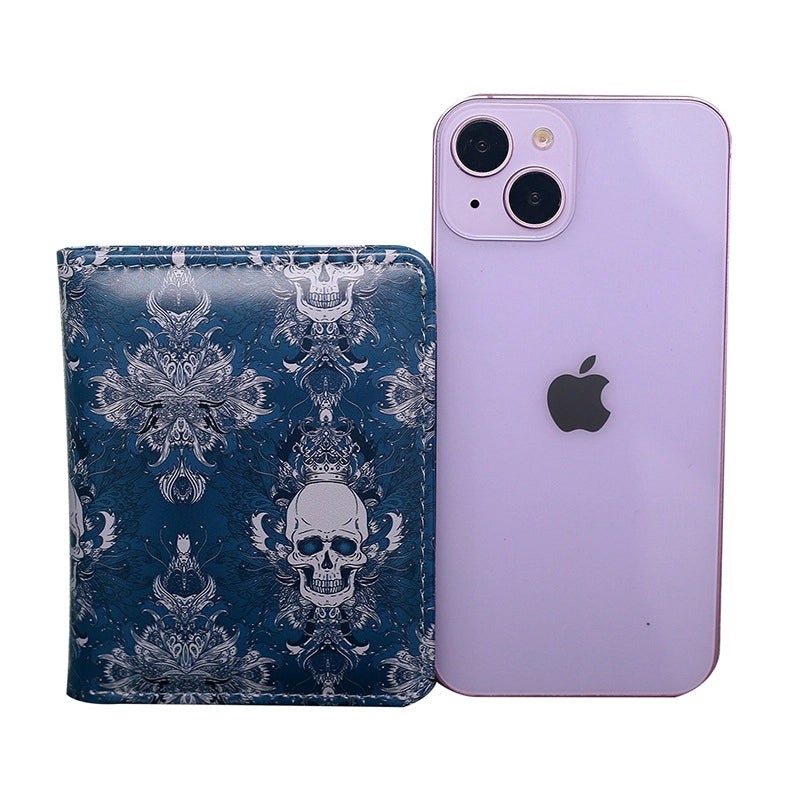 Unisex Skull PVC Hidden Buckle Small Wallets