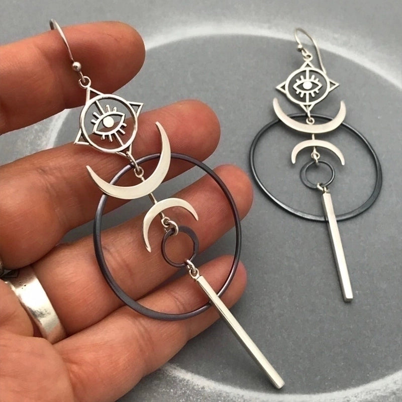 1 Pair Punk Devil’s Eye Plating Metal Drop Earrings