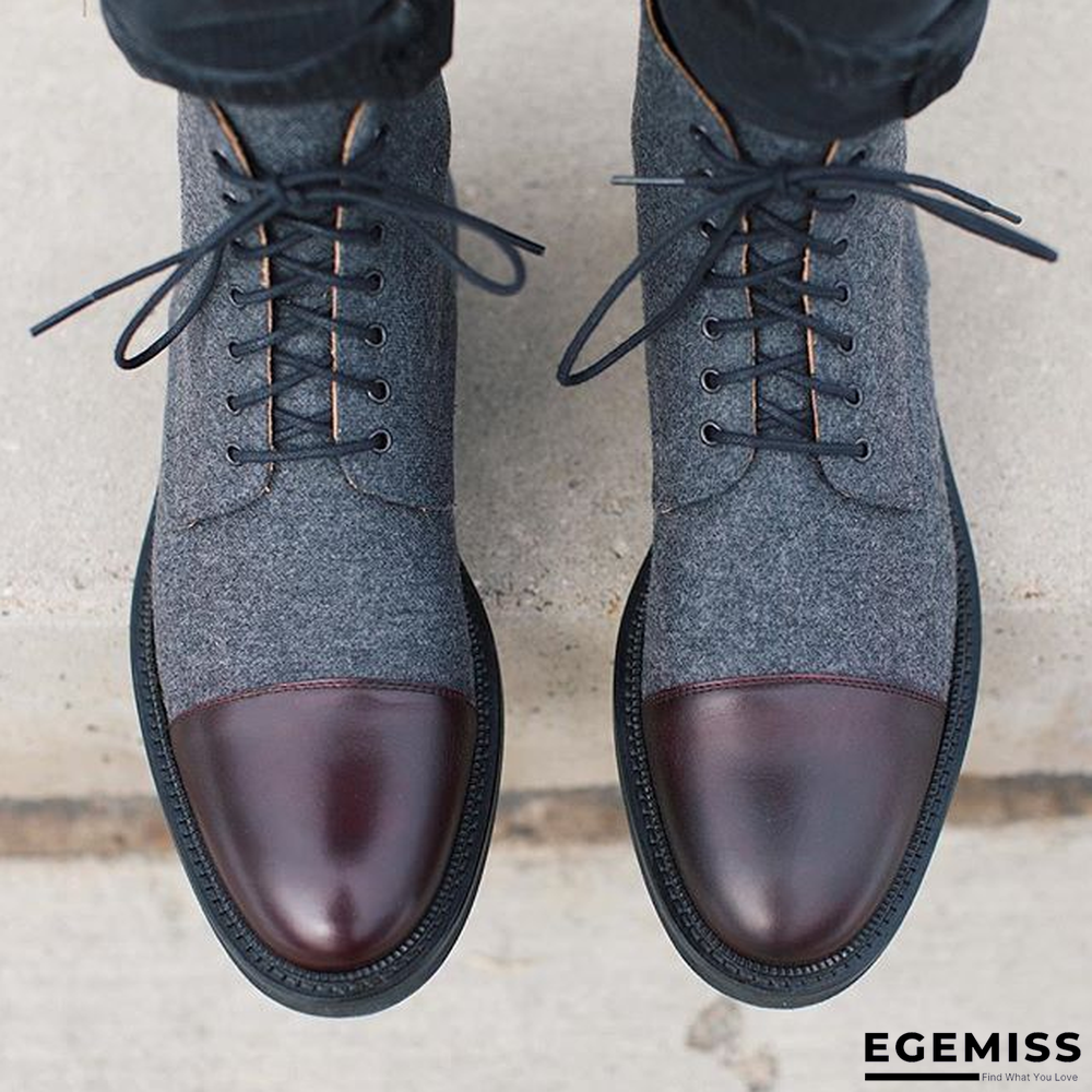 Handmade Color Stitching Suede Ankle Boots | EGEMISS