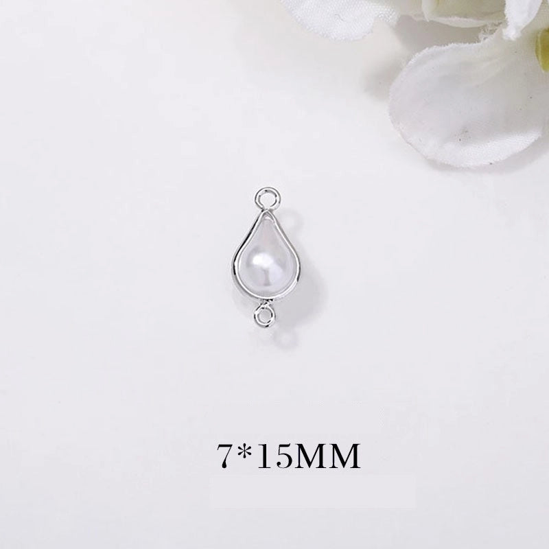 1 Piece Minimalist Water Droplets Copper Plating Inlay Pendant Jewelry Accessories