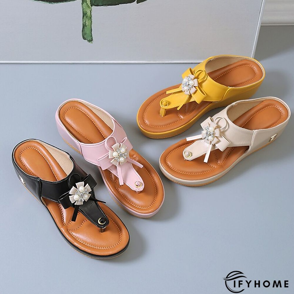 Women's Sandals Plus Size Daily Summer Flat Heel Round Toe Minimalism Synthetics Loafer Solid Colored Black White Yellow | IFYHOME