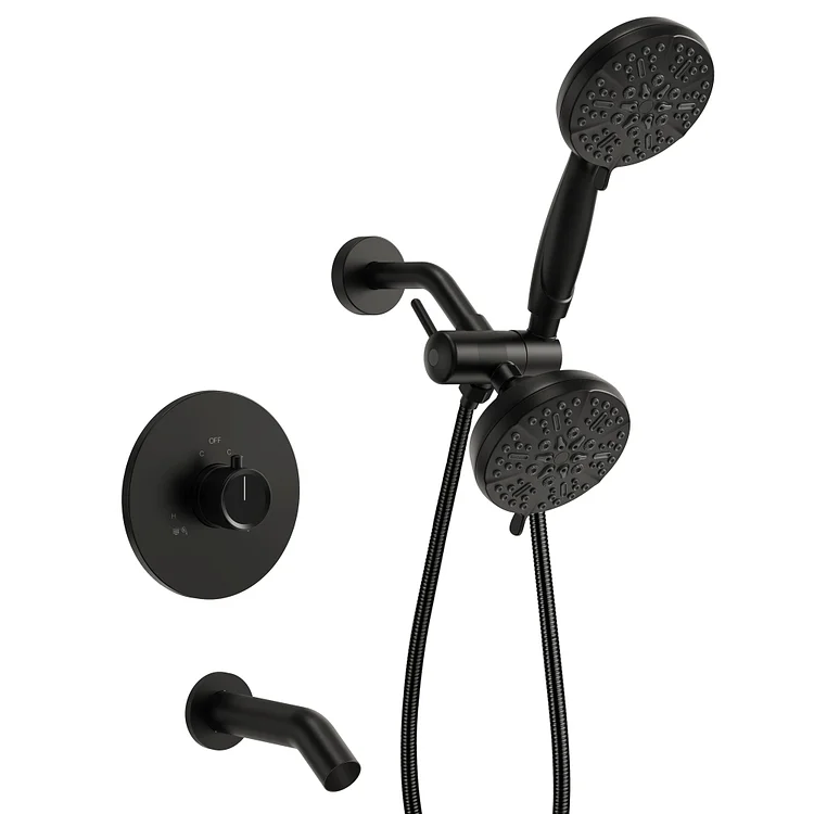 EVERSTEIN High Pressure 3 In 1 Shower System in Matte Black SFS-1101-BK