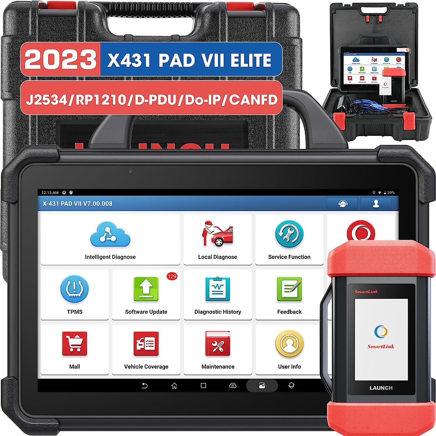  LAUNCH X431 PROS V+ Elite Bidirectional Scan Tool with CANFD  Connector 2023 Newly Added,37+ Reset for All Cars,ECU Online Coding,Key  IMMO,OEM Full System Diagnostic,2 Yrs Free Update,Same as X431 V+ 