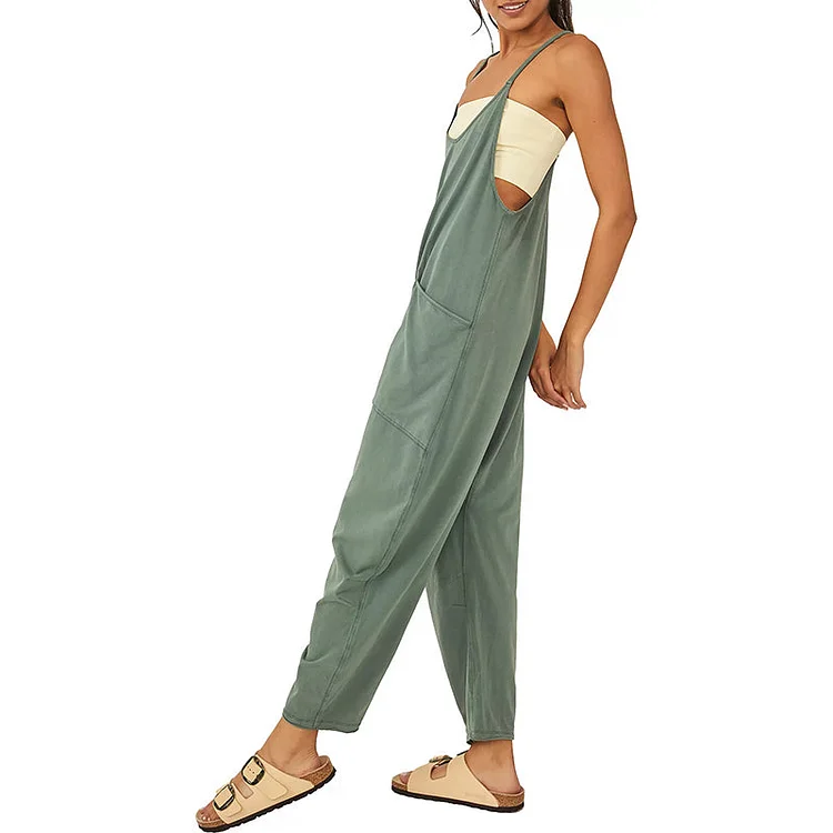 Wide Leg Jumpsuit with Pockets  Stunahome.com
