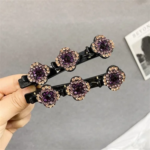 LAST DAY 50% OFF & Free Shipping - Sparkling Crystal Stone Braided Hair Clips