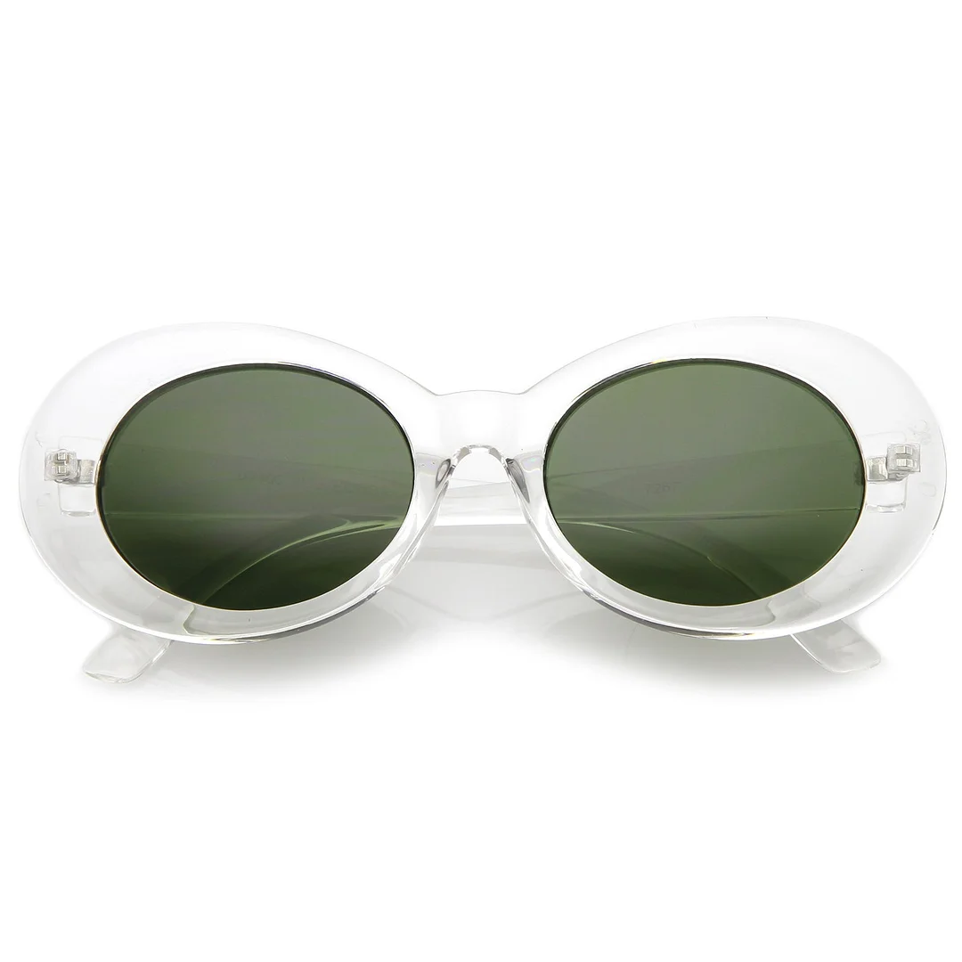 Retro Oval glasses With Tapered Arms Neutral Colored Round Lens  51mm