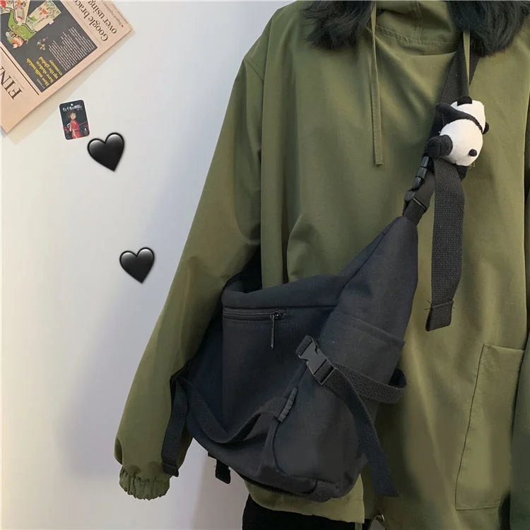 Harajuku Techwear Canvas Bag Gothic Crossbody Bags For Women Handbag Purses And Handbags Bolsas Feminina Shoulder Bag Female